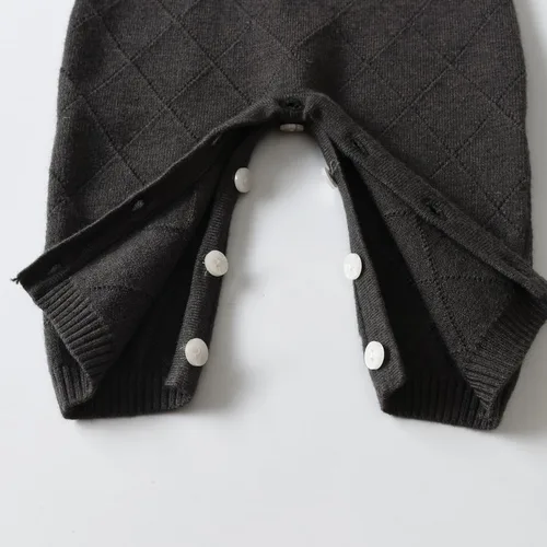 Vista 7 de Auro Mesa Mameluco de punto con cuello de Peter Pan para bebé, ropa de una sola pieza, overol de ropa de bebé