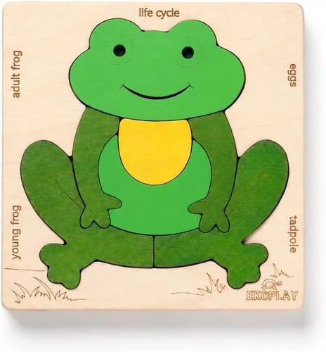 Vista 13 de Rompecabezas de madera Jurassic Rompecabezas de 15 piezas Dinosaurios para niños de 3 años en adelante