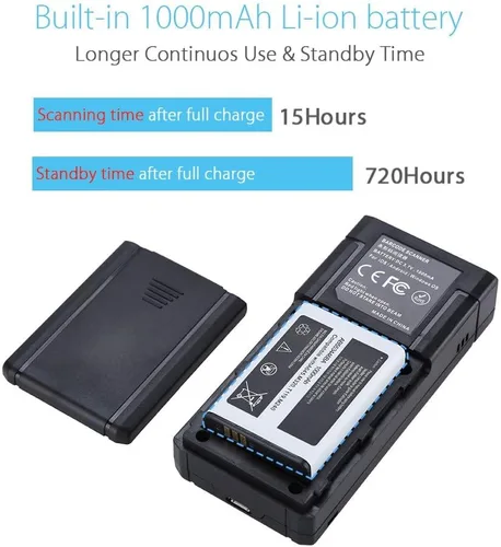 Vista 6 de Eyoyo Mini escáner de código de barras inalámbrico 1D Bluetooth, Bluetooth 3 en 1 y conexión inalámbrica y cableada 2.4G, lector de código de barras