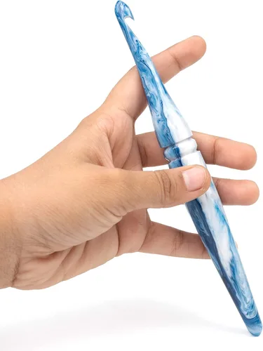 Vista 2 de Inanosa Aguja de tejer con mango ergonómico de 7 pulgadas para tejer de ganchillo y hilo de manualidades El mejor regalo de suministros de 2-Azul