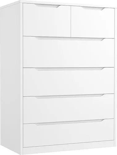 Vista 10 de Romorgniz - Cómoda negra para dormitorio con 6 cajones de madera, sin mango, 43.2 pulgadas de alto Modern Solid Chests of Drawer for Living Room