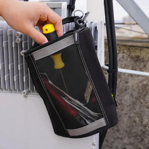 Vista 5 de MELOTOUGH Bolsa de sujetadores pequeña con cremallera, bolsa de herramientas de lona con cremallera, bolsa de utilidad con ventana de malla