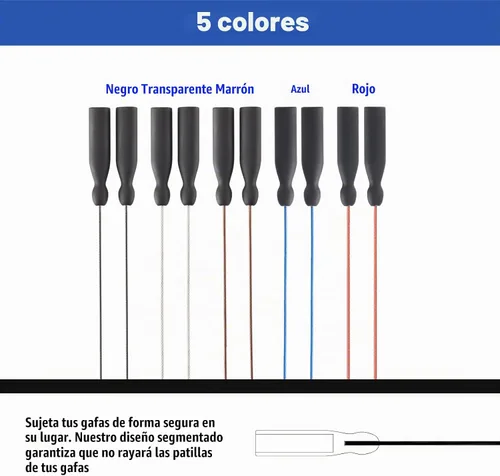 Vista 3 de Correa para lentes de sol, correa ajustable sin cola, lentes y correas de cable, soportes para lentes alrededor del cuello, cordón para hombres y 3