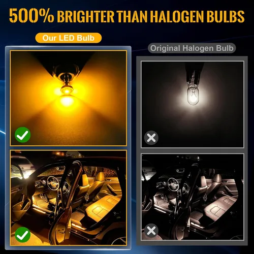 Vista 5 de iBrightstar Bombillas LED T10 168 194 de cuña extremadamente brillantes para interior de automóvil, cúpula, mapa, puerta, luces de matrícula