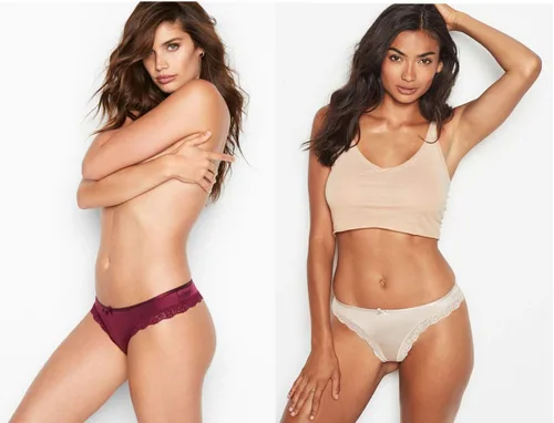 Vista 4 de Justgoo Tangas de encaje para mujer, ropa interior de tiro bajo con espalda en T