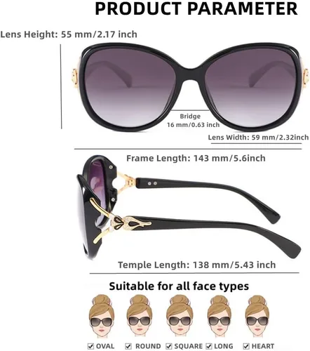 Vista 6 de Lentes de sol polarizados para mujer, lentes de sol modernos y elegantes, con protección UV