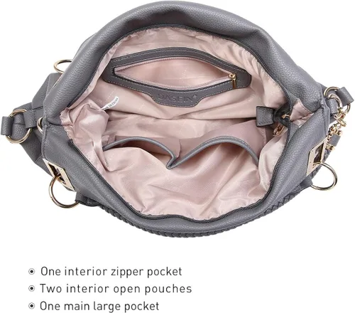 Vista 4 de Dasein Purses for Women Vegan Leather Handbags Rhinestones Hobo Bags Tote Purse Shoulder Bag Ladies Handbag