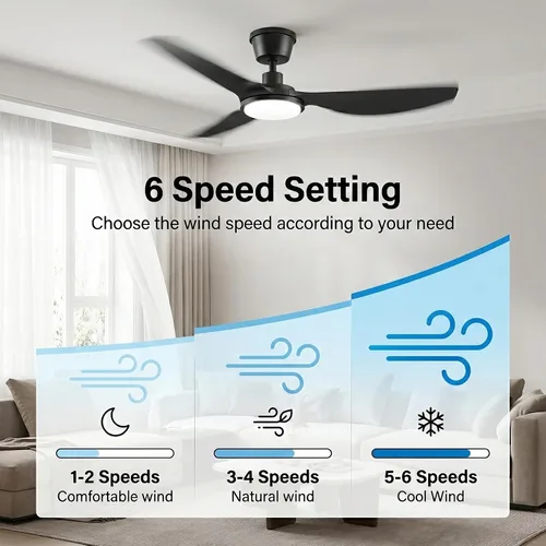 Vista 4 de Newday Ventilador de techo impermeable IP66 de 52 pulgadas con luces, ventilador de glorieta resistente a la intemperie con control remoto, LED