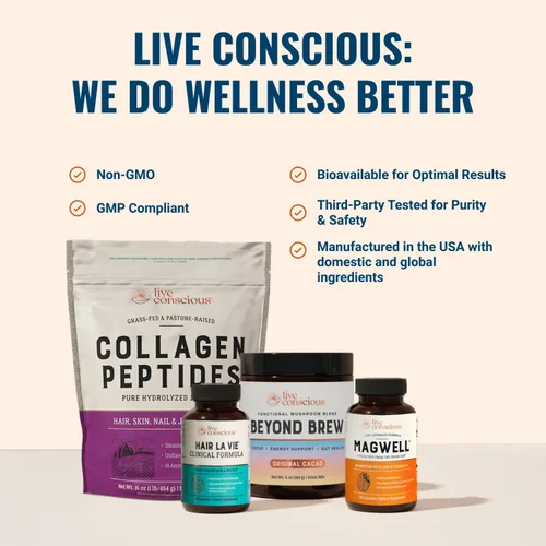 Vista 6 de Live Conscious Magwell Magnesio, Zinc y Vitamina D3 - Glicinato de magnesio, malato y citrato - Suplemento triple para mujeres y hombres