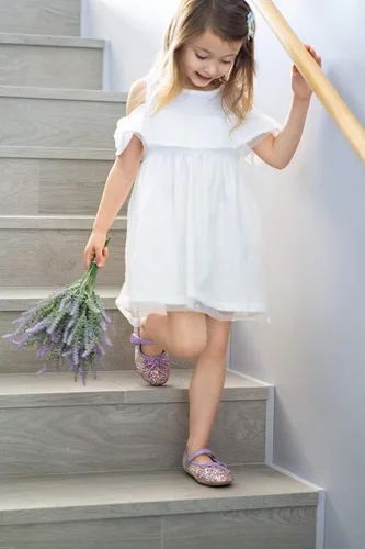 Vista 4 de Otter MOMO Zapatos planos de bailarina para niña, con lazo decorativo, ideales para llevar con vestido y combinan bien con flores, para escuela