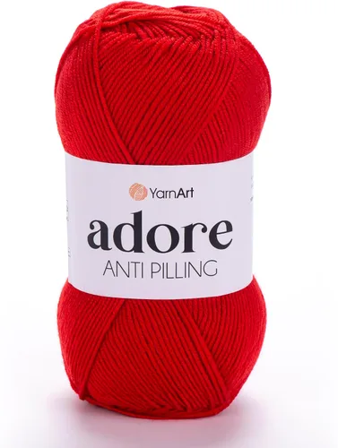 Vista 45 de 1 madeja YarnArt Adore, hilo antipilling, 100% acrílico antipilling, 100 g (3.5 oz), 280 m (306 yd), 3: Light-DK, Verde bebé - 358