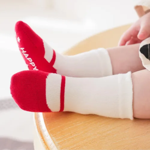 Vista 2 de Looching Paquete de 6 calcetines antideslizantes de algodón con empuñaduras de estilo ballet para bebés y niñas