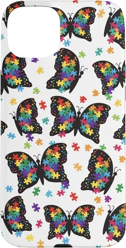 Vista 9 de Funda con patrón de rompecabezas de mariposa para iPhone 17