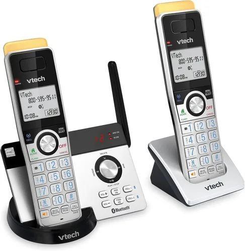 Vista 12 de VTech IS8128-11 - Teléfono inalámbrico DECT 6.0 de alcance superlargo para el hogar con contestador automático, alcance de hasta 2300 pies, bloqueo