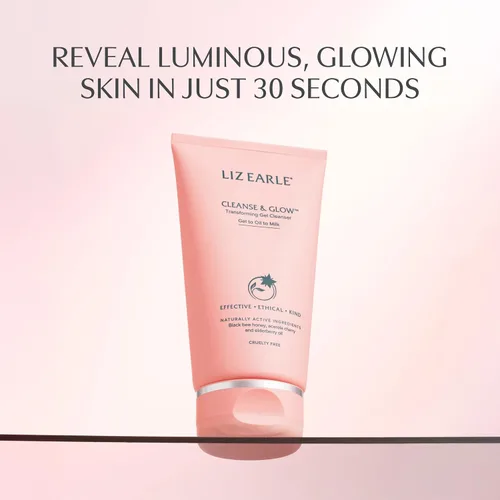 Vista 4 de Liz Earle Limpiador en gel transformador Cleanse & Glow – Limpiador suave, lavado facial y desmaquillante – Ayuda a minimizar la apariencia