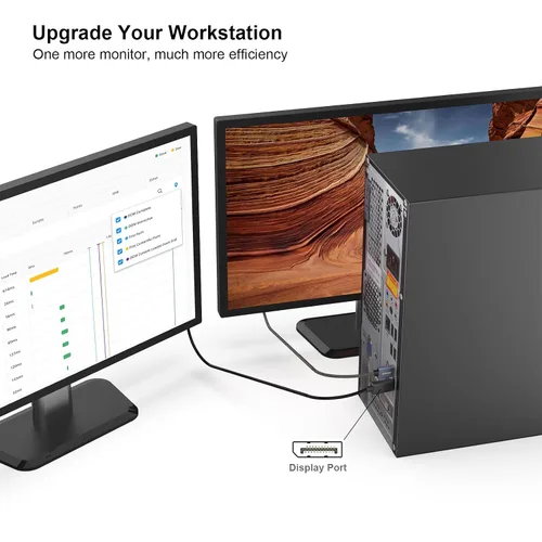 Vista 7 de Cable BENFEI de DisplayPort a HDMI 4K, 0,91 m, unidireccional, DP 1.2 de computadora a pantalla HDMI 1.4, chapado en oro, compatible con Lenovo, HP