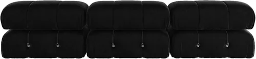 Vista 8 de JACH Sofá Seccional Modular Negro, 104" Sofás de Terciopelo Minimalistas de Estilo Mediados de Siglo, Cómodo Sofá Convertible de Asiento Profundo