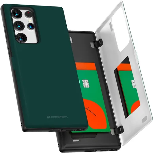 Vista 144 de GOOSPERY Funda tipo cartera para Samsung Galaxy S22 Ultra, [tarjetero] parachoques magnético de puerta con cierre automático, cubierta protectora