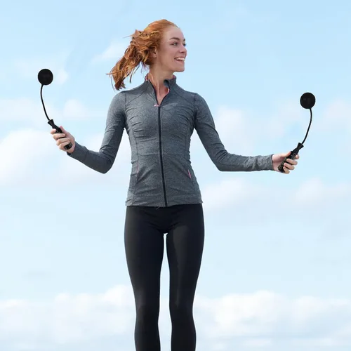 Vista 6 de SOLUSTRE Cuerda de saltar de fitness con rodamientos duales, cuerda de salto inalámbrica de PVC con peso para resistencia a quemar calorías, mango