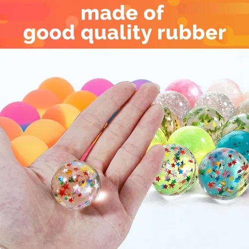 Vista 4 de Pllieay 200 piezas de pelotas rebotadoras, bolas hinchables de 32 mm para regalos de fiesta para niños, pelotas rebotadoras a granel para regalos