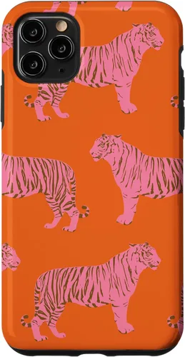 Vista 12 de Funda para iPhone 17 con diseño de tigre rosa y naranja