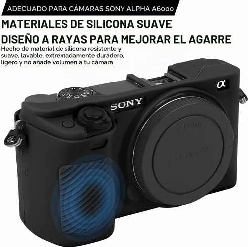 Vista 2 de Case for Sony Alpha A6000 ILCE-6000 Digital Camera, Black Soft Silicone,Anti-Scratch,Dustproof,Shockproof,Slim Fit,Enhanced Grip,Camera Skin Negro