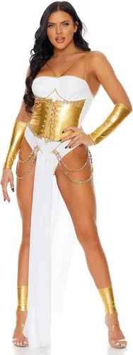 Vista 5 de Forplay Disfraz de diosa para mujer, conjunto de disfraz sexy de Toga de belleza inmortal