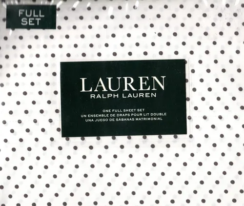 Vista 3 de Lauren Ralph Lauren Park Dots - Juego de sábanas de 3 piezas, color gris sobre blanco