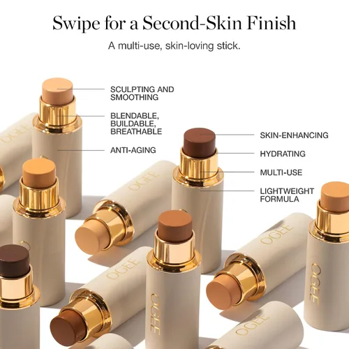 Vista 4 de Ogee Sculpted Complexion Foundation Stick (Juniper 3.25 W - Bronceado claro medio, matices olivas) Maquillaje de base de cobertura completa