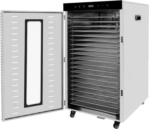 Vista 6 de Deshidratador de alimentos de 20 bandejas para carne seca de acero inoxidable de 1700 W, máquina deshidratadora comercial de alimentos
