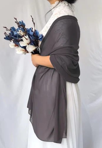 Vista 3 de Bufanda de gasa para mujer, vestidos de noche, cubiertas de hombro, hijabs soild chal, pashmina