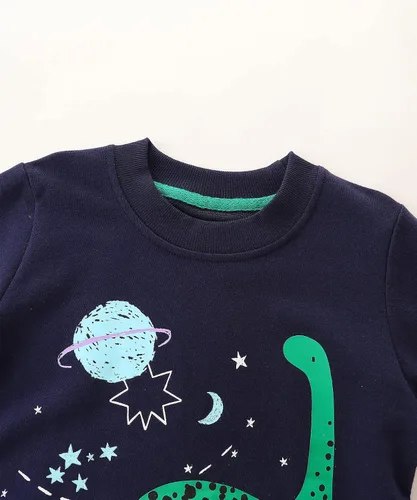 Vista 3 de Bumeex Sudadera de algodón con cuello redondo para niño pequeño 2-7T