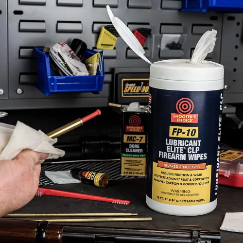 Vista 2 de Shooter's Choice Toallitas Lubricante FP-10 Elite CLP, 7inx9in, SHF-75C-FP10