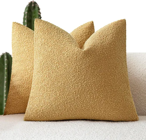 Vista 14 de Foindtower - Juego de 2 fundas decorativas de textura de bucle, fundas de almohada acentuadas, fundas de cojín sólidas, neutrales, para sofá, silla
