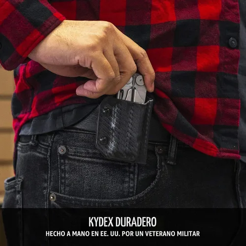 Vista 3 de Clip & Carry Kydex - Funda multiherramienta para cuero Wave & Wave + Plus, fabricada en Estados Unidos, funda para múltiples herramientas, funda