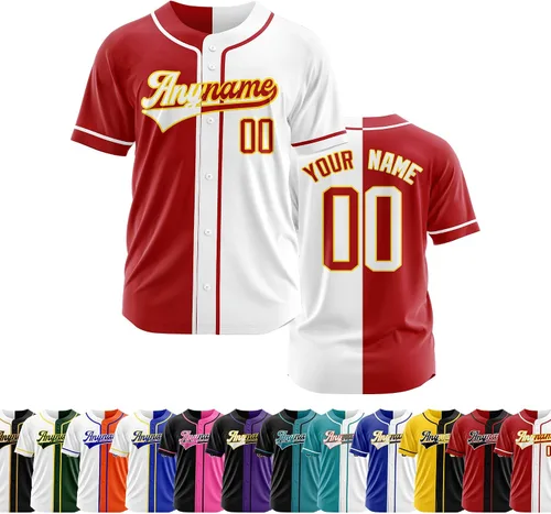 Vista 19 de Camiseta de béisbol personalizada con número de nombre cosido o impreso, camiseta de béisbol para hombres, mujeres, jóvenes, camiseta de béisbol