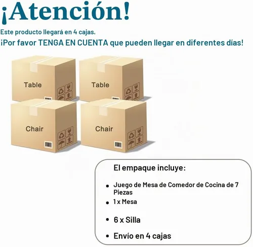 Vista 6 de Juego de mesa de comedor de cocina de 71 pulgadas para juego de mesa de comedor de 6 piezas, mesa de comedor de mármol sintético y sillas de piel