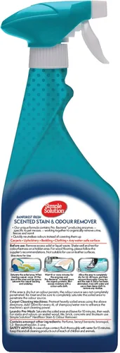 Vista 2 de Simple Solution quitamanchas y olores para perros, Rainforest Fresh, 25.4 fl oz