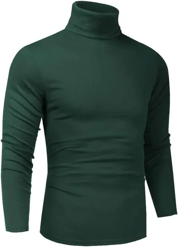 Vista 29 de Camiseta de manga larga para hombre, ajustada, ligera, con cuello de tortuga