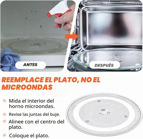 Vista 7 de Bandeja giratoria de vidrio para microondas de 12 1/2" de Beaquicy - Reemplazo para microondas GE, Kenmore, Samsung, Hotpoint - Plato de 31,8 cm