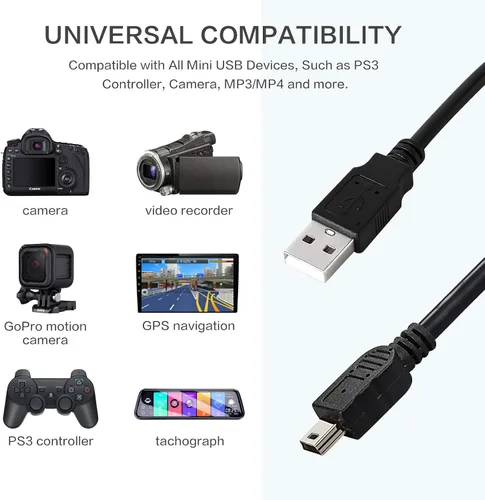 Vista 2 de USB2-A-MB-25ST, cable USB 2.0 A a Mini B de 5 pines USB de 25 pies