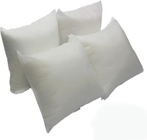 Vista 6 de Mybecca Paquete de 4 Almohadas, Poliéster & Mezcla de poliéster, Blanco, 12" x 12