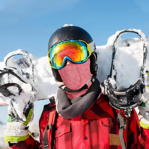 Vista 7 de Pasamontañas de esquí, máscara facial cálida para clima frío, invierno, esquí, snowboard, motociclismo, pesca en hielo, hombres