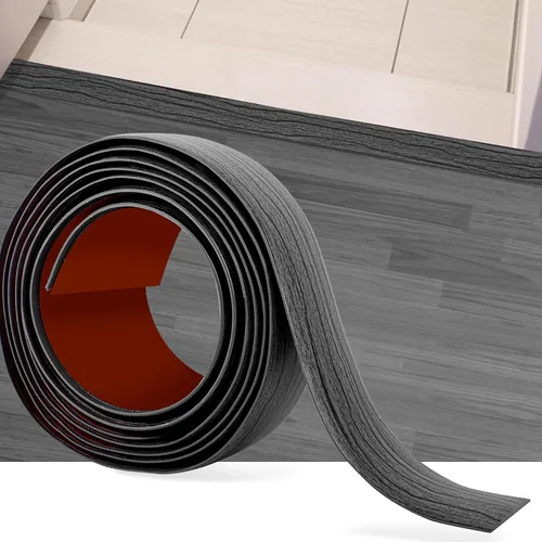 Vista 10 de Tira de transición de piso de 3.3 pies, autoadhesiva, cubierta de vinilo, tira de transición divisora plana, diseño de grano de madera para huecos