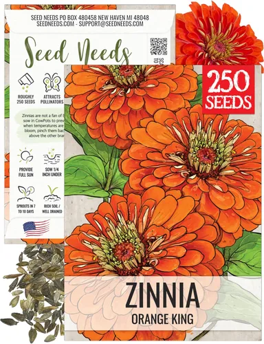 Vista 20 de Seed Needs State Fair - Semillas de zinnia para plantar flores cortadas mixtas, 1 paquete 4-Mezclado