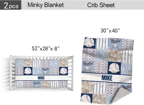 Vista 4 de Juego de ropa de cama personalizado para cuna de bebé para bebés, juego de ropa de cama personalizado para cuna con nombre, ropa de cama de cuna