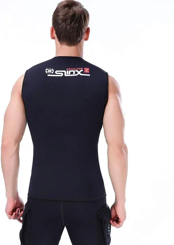 Vista 3 de Chaleco de neopreno para hombre, 0.118 in, sin mangas, para surf, canoa, buceo, buceo