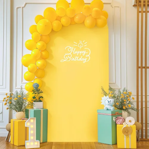 Vista 59 de Baby Blue Arch Backdrop Cover, 6FT Spandex Fitted Wedding Arch Stand Covers Round Top Chiara Backdrop Cover for Birthday Party Ceremony Banquet Azul