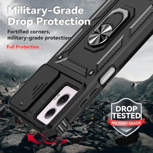 Vista 3 de HNHYGETE Funda para Moto G Power 5G 2024 con protector de pantalla: [grado militar de 20 pies a prueba de caídas] Funda protectora a prueba