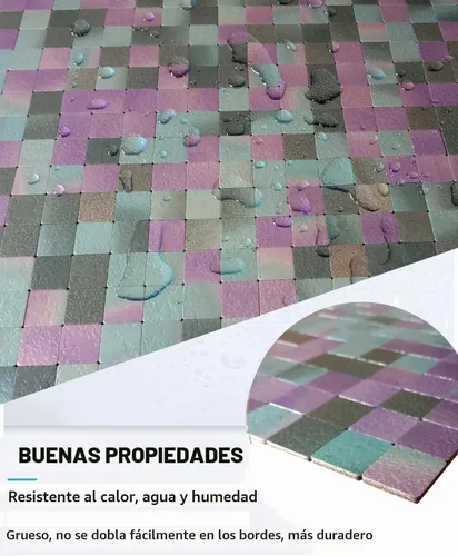 Vista 2 de XUANINY Azulejo autoadhesivo de metal para salpicaduras, azulejo despegar y pegar para cocina con superficie de aluminio cepillado